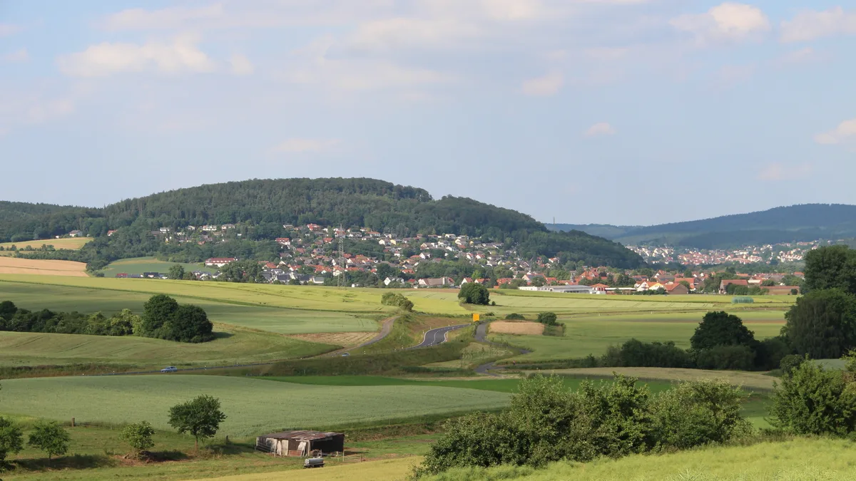 Blick über Niederweimar in der Gemeinde Weimar (Lahn)